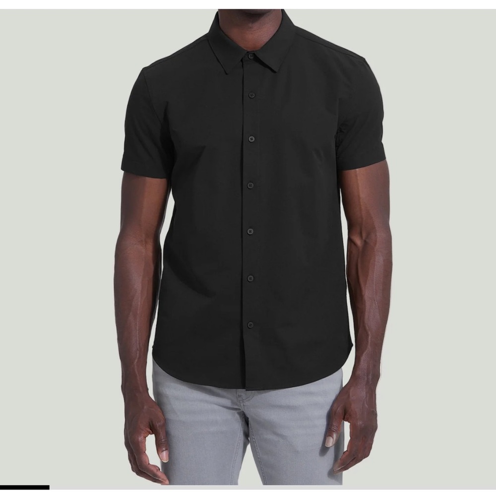 True Classic Commuter Short Sleeve Shirt - Black size L